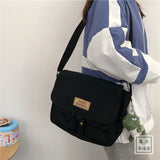 Canvas Women Bag Messenger Bag for Ladies Students Satchel Crossbody Shoulder Ba
