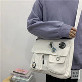 Women Canvas Messenger Bag Large Student Capacity Crossbody Bags