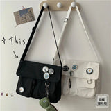Women Canvas Messenger Bag Large Student Capacity Crossbody Bags