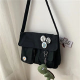 Women Canvas Messenger Bag Large Student Capacity Crossbody Bags
