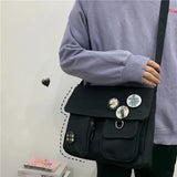Women Canvas Messenger Bag Large Student Capacity Crossbody Bags