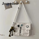 Women Canvas Messenger Bag Large Student Capacity Crossbody Bags