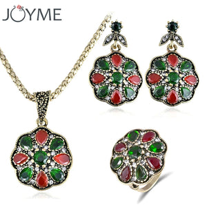 Joyme Druzy Pendants Gold Long Clip Earrings Flower Acrylic Colar Party