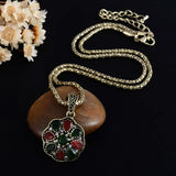 Joyme Druzy Pendants Gold Long Clip Earrings Flower Acrylic Colar Party