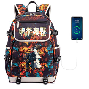 Jujutsu Kaisen Canvas School Bag Student Packsack Zipper