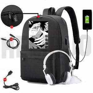 Jujutsu Kaisen High Backpack Yuji Itadori USB Charging Bag SchoolBags