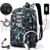 Jujutsu Kaisen Yuji Itadori Backpack USB Charging School Bag