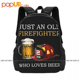 Firefighter Who Loves Beer Backpack