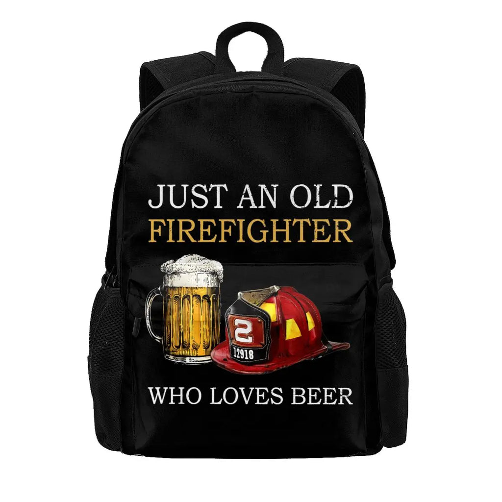 Vintage Firefighter Beer Backpack - Large Capacity