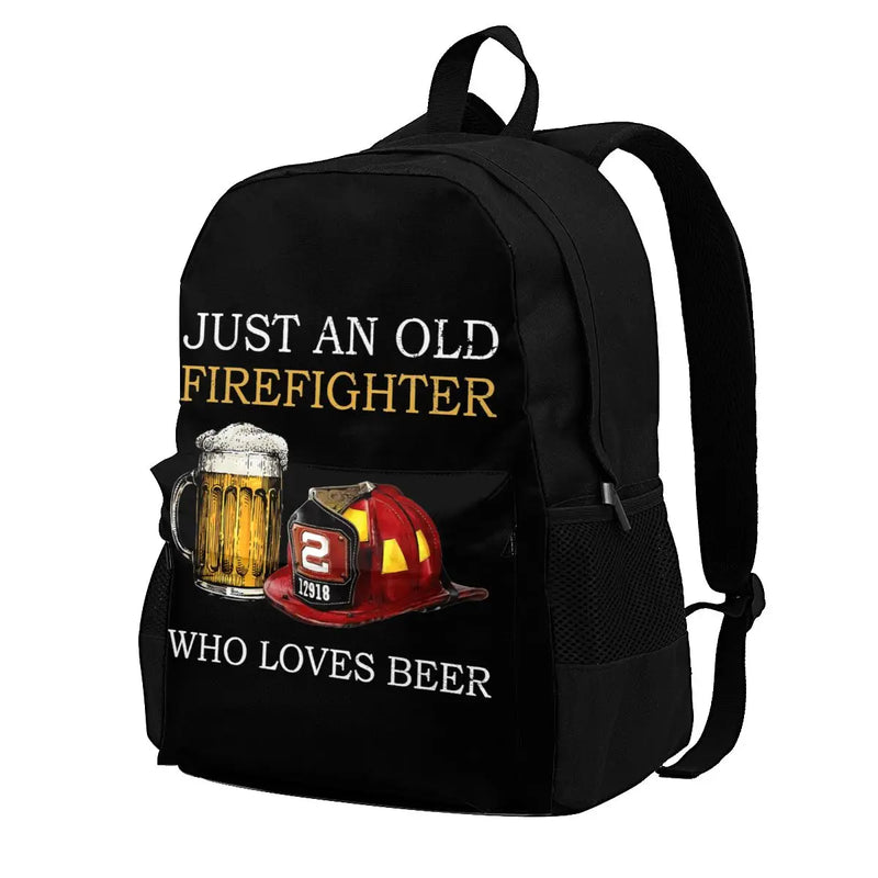Vintage Firefighter Beer Backpack - Large Capacity