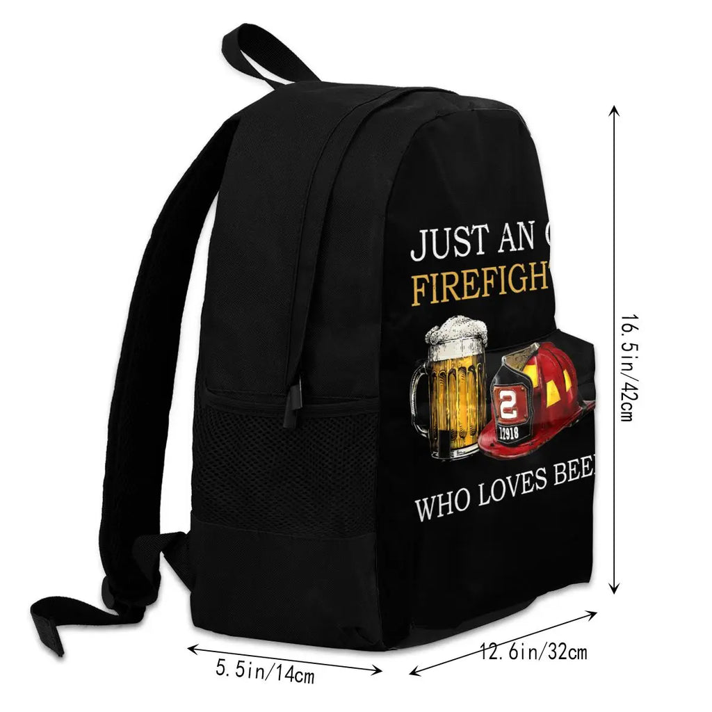 Vintage Firefighter Beer Backpack - Large Capacity