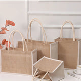 Jute Tote Bags Burlap Handbag Reusable Beach Shopping Grocery Bag