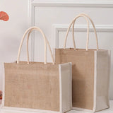 Jute Tote Bags Burlap Handbag Reusable Beach Shopping Grocery Bag