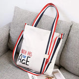 Girl Letter Canvas Tote School Shoulder Bag Purse Crossbody Bag