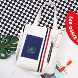 Patchwork Canvas Tote Shopping Bag with Removable Chain Strap