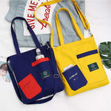 Patchwork Canvas Tote Shopping Bag with Removable Chain Strap
