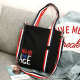 Patchwork Canvas Tote Shopping Bag with Removable Chain Strap