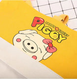 Lovely Piggy Canvas Backpack for Girls - 4 in 1 - Animal Print Crossbody Bag