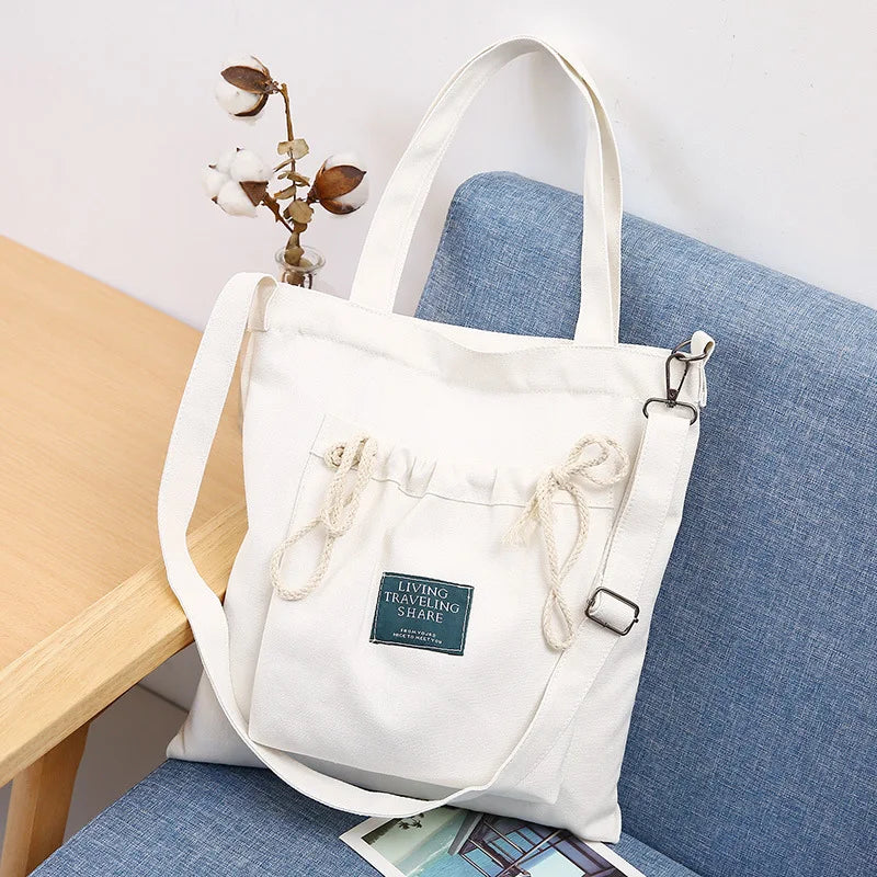 Canvas Crossbody Bag Eco Reusable Tote Bag Student Bag