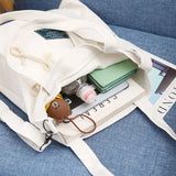 Canvas Crossbody Bag Eco Reusable Tote Bag Student Bag