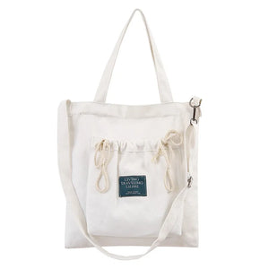 Canvas Crossbody Bag Eco Reusable Tote Bag Student Bag