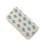 Summer Cactus Long Wallet Vegan Leather Clutch Bag for Women