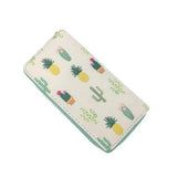 Summer Cactus Long Wallet Vegan Leather Clutch Bag for Women