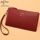 Women Long Leather Wallet Zipper Clutch Purse with Strap