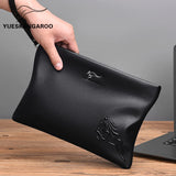 KANGAROO Men Clutch Bag Leather Long Purse Password Money Bag Business