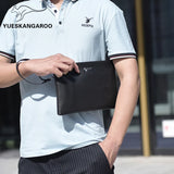 KANGAROO Men Clutch Bag Leather Long Purse Password Money Bag Business