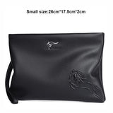 KANGAROO Men Clutch Bag Leather Long Purse Password Money Bag Business