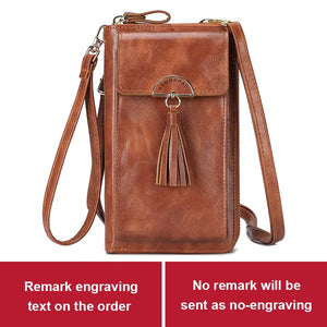 Engraved Mini Crossbody Shoulder Bag Women Cell Phone Pocket Lady Purse Clutch