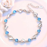 925 Silver Heart Wedding Bracelet 17CM+4CM