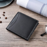 RFID Anti-Magnetic Carbon Fiber Leather Wallet for Men