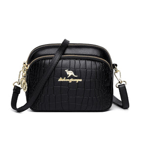 Fashionable Multi-Layer Leather Messenger Bag