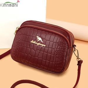 Fashionable Multi-Layer Leather Messenger Bag