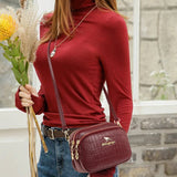 Fashionable Multi-Layer Leather Messenger Bag