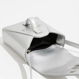 Mini Korean Silver PU Women Crossbody Saddle Bag