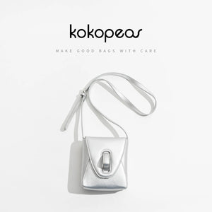 Mini Korean Silver PU Women Crossbody Saddle Bag