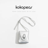 Mini Korean Silver PU Women Crossbody Saddle Bag