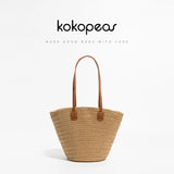 Summer Straw Beach Bag Solid Casual Shopper Handbag Large Capacity