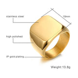 KOtik 18mm Stainless Steel Big Rings for Men Rock Punk Biker