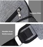 Men USB Chest Pack Casual Sling Bag