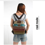 Canvas Patchwork Women Messenger Bag Multifunctional Tote Crossbody Large