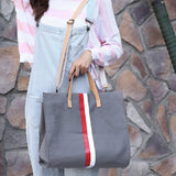 Canvas Shoulder Bag Women Stripe Crash Ladies HandBags Bolsas