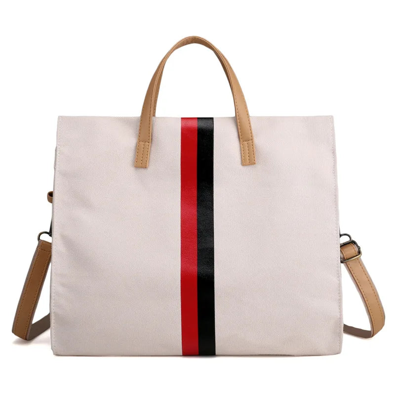 Canvas Shoulder Bag Women Stripe Crash Ladies HandBags Bolsas