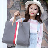 Canvas Shoulder Bag Women Stripe Crash Ladies HandBags Bolsas