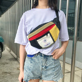 KVKY Waist Bag Unisex Canvas Belt Bag Casual Mobile Phone Chest Bags