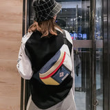KVKY Waist Bag Unisex Canvas Belt Bag Casual Mobile Phone Chest Bags