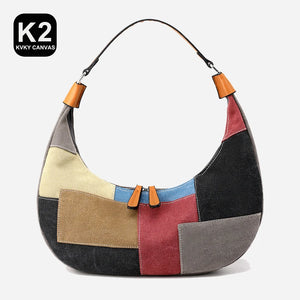 Cotton Canvas Shoulder Hand Bag for Summer Shopping